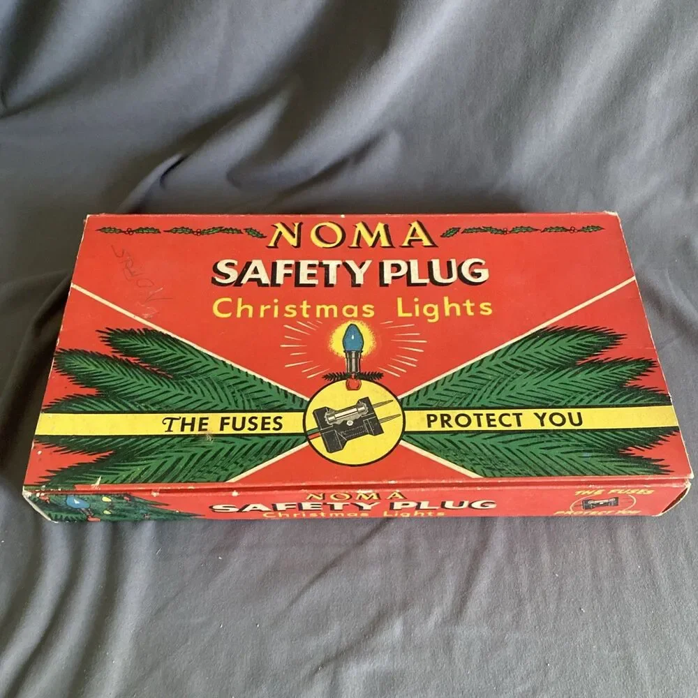 Vintage Christmas NOMA LITES 2 Wire Light Strand w Bead Original Box